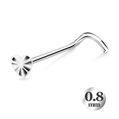 Hearts Twinkle Silver Curved Nose Stud NSKB-771 (0.8mm) 